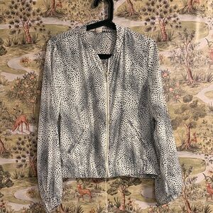 H&M Monochrome Dotted Bomber Jacket